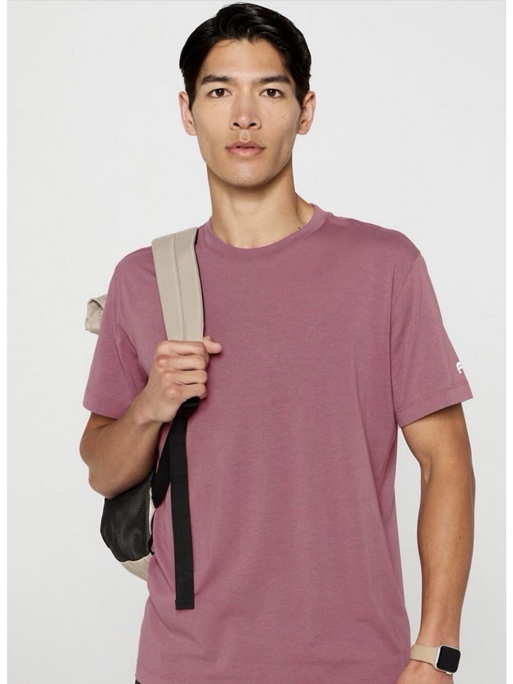 Men's Size Medium Fabletics The 24-7 Tee Moonlight Mauve
